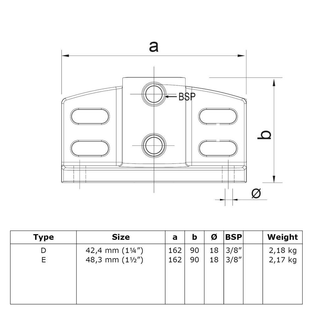 Doos Schoprandvoetplaat-E / 48,3 mm (10 stuks)